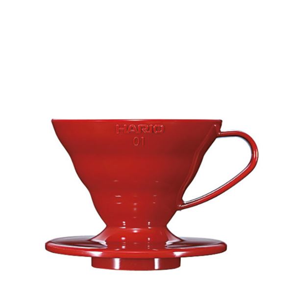Hario plastový dripper na kávu V60-01 červený
