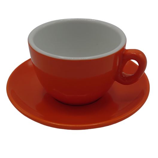 Inker šálek s podšálkem Cappuccino 170 ml oranžový 6 ks