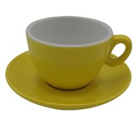 Inker šálek s podšálkem Cappuccino 170 ml žlutý 6 ks