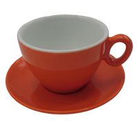 Inker šálek s podšálkem Cappuccino 250 ml oranžový 6 ks