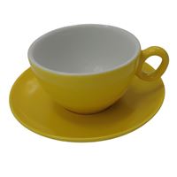 Inkerpor šálek s podšálkem Cappuccino 250 ml žlutý 6 ks