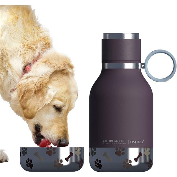 Asobu termoska na vodu pro psy s miskou SDB1 černá 1000 ml