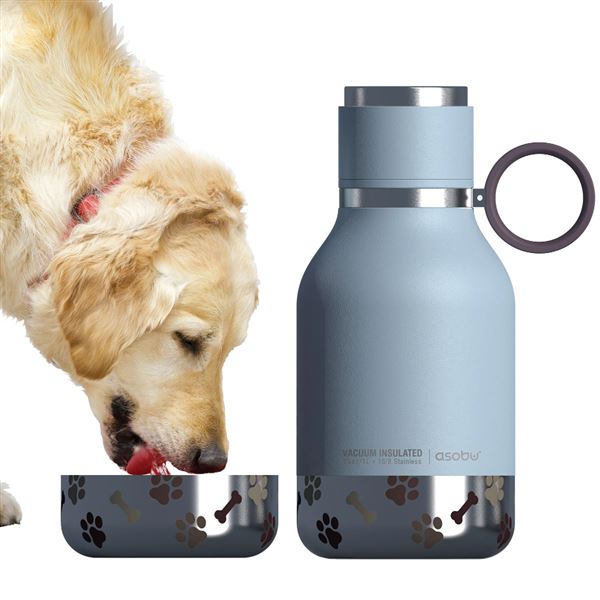 Asobu termoska na vodu pro psy s miskou SDB1 modrá 1000 ml