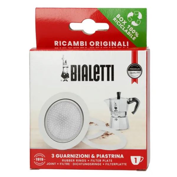 Bialetti 3x těsnění + filtr alu 1 šálek