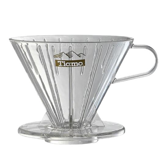 Tiamo plastový dripper na kávu V02 čirý