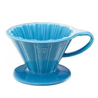Tiamo keramický dripper na kávu V02 světle modrý