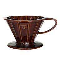 Tiamo keramický dripper na kávu V02 hnědý