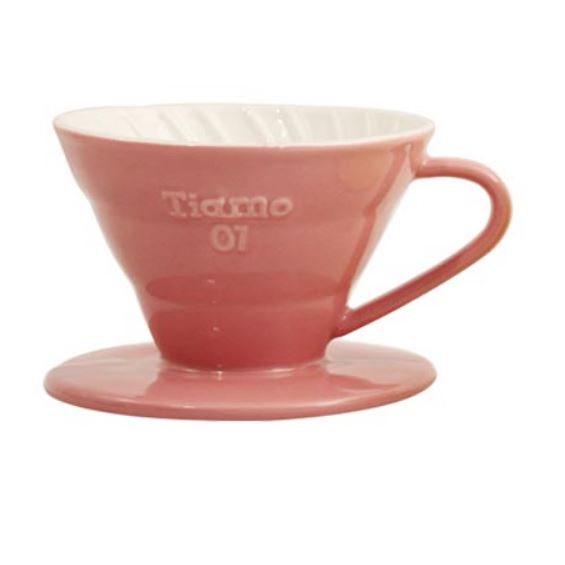 Tiamo keramický dripper na kávu V01 růžový