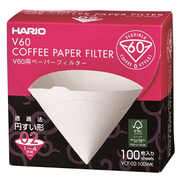 Hario papírové filtry Box V60-02 100 ks