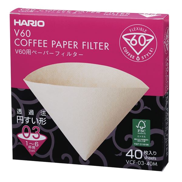Hario papírové filtry Misarashi V60-03 40 ks