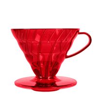 Hario plastový dripper průhledný V60-02 červený