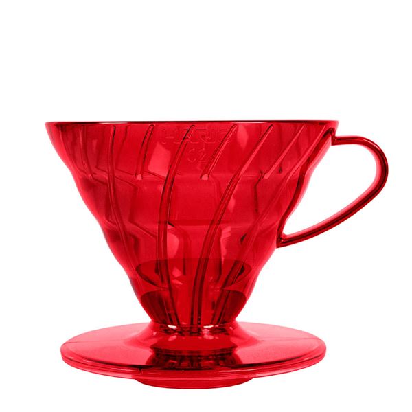 Hario plastový dripper průhledný V60-02 červený