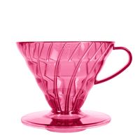 Hario plastový dripper průhledný V60-02 růžový