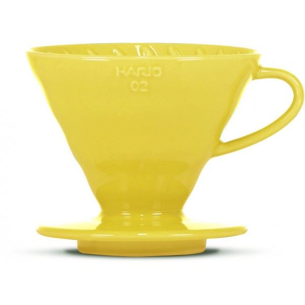 Hario keramický dripper na kávu V60-02 žlutý