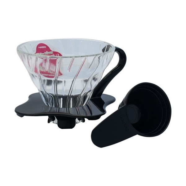 Hario skleněný dripper na kávu V60-01 černý
