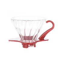 Hario skleněný dripper na kávu V60-01 červený