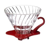 Hario skleněný dripper na kávu V60-02 červený