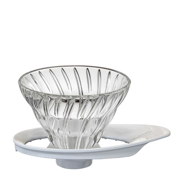 Hario skleněný dripper na kávu V60-01 bílý