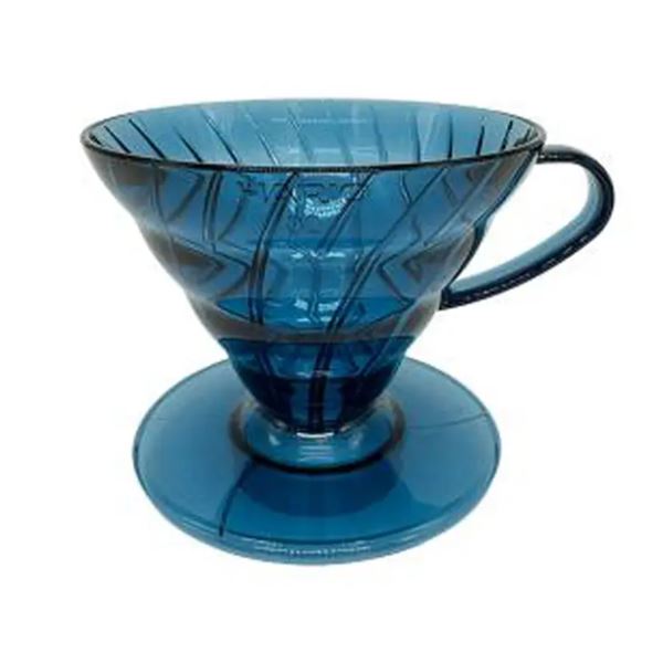 Hario plastový dripper průhledný V60-02 tmavě modrý