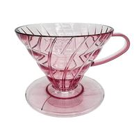 Hario plastový dripper průhledný V60-02 růžový